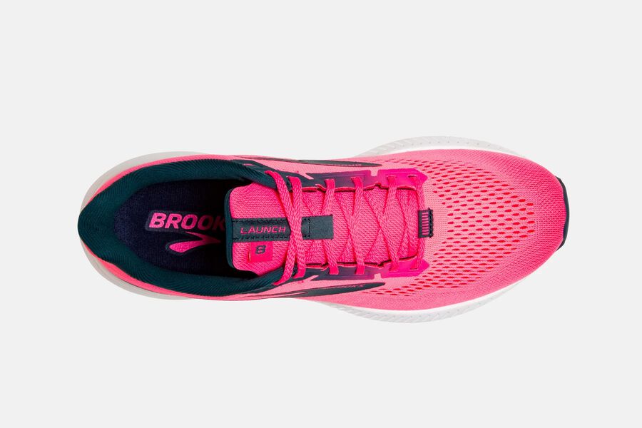 Brooks Running Shoes Womens Pink/Navy - Launch 8 Road - 5731-WPNVF